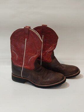 Ariat Western Boots Kids Size 5 Brown Red Leather 4LR Style 10008722 Round Toe,